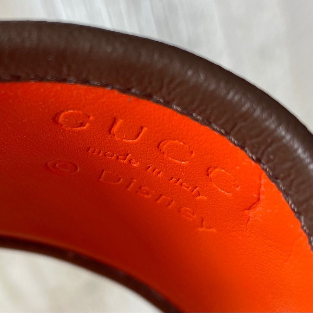 Gucci Donald Duck Beige Slide Disney GG Supreme Size 38 7.5 Sandal Orange 649655 - Picture 16 of 17